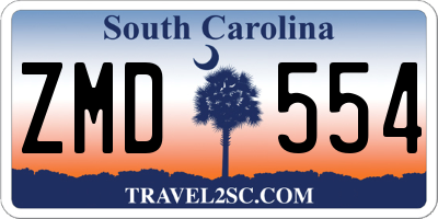 SC license plate ZMD554