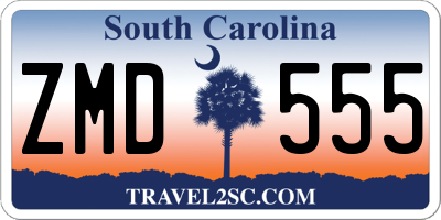 SC license plate ZMD555