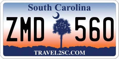 SC license plate ZMD560