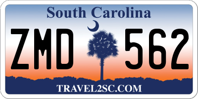 SC license plate ZMD562