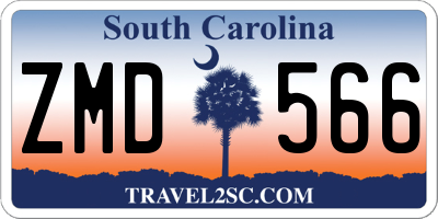 SC license plate ZMD566