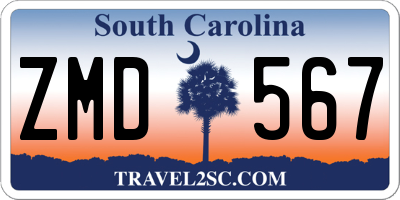 SC license plate ZMD567
