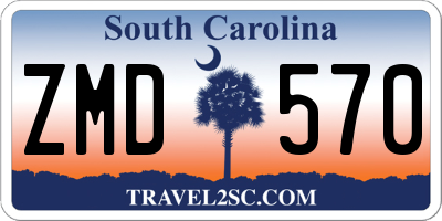 SC license plate ZMD570