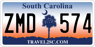 SC license plate ZMD574