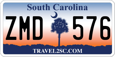 SC license plate ZMD576