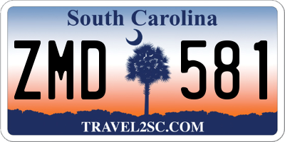 SC license plate ZMD581