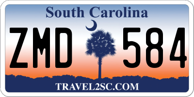 SC license plate ZMD584