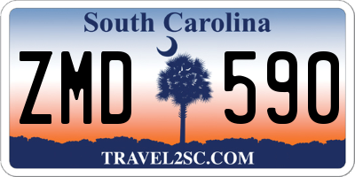 SC license plate ZMD590