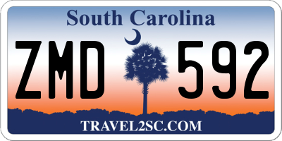 SC license plate ZMD592
