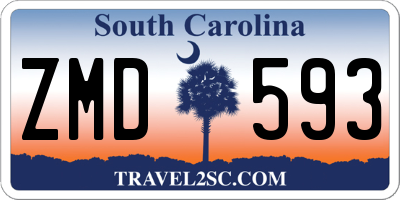SC license plate ZMD593