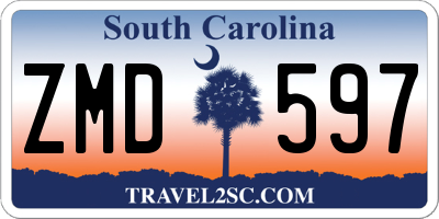 SC license plate ZMD597