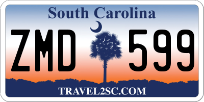 SC license plate ZMD599