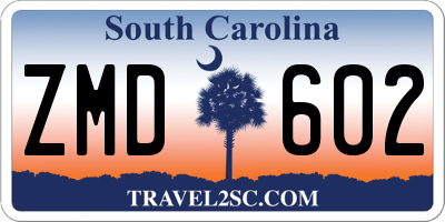 SC license plate ZMD602