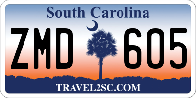 SC license plate ZMD605