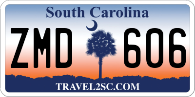 SC license plate ZMD606