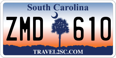 SC license plate ZMD610