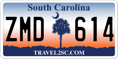 SC license plate ZMD614