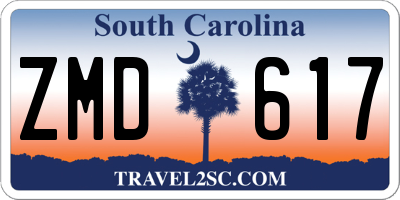 SC license plate ZMD617