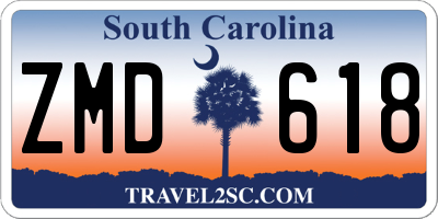 SC license plate ZMD618