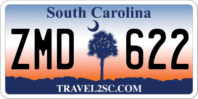 SC license plate ZMD622