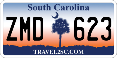 SC license plate ZMD623
