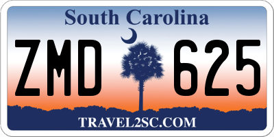SC license plate ZMD625