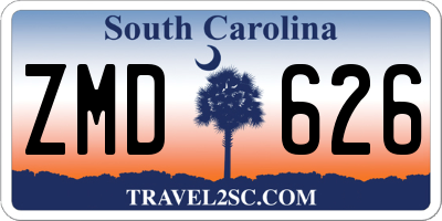 SC license plate ZMD626