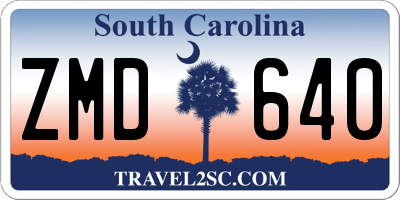 SC license plate ZMD640