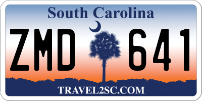 SC license plate ZMD641