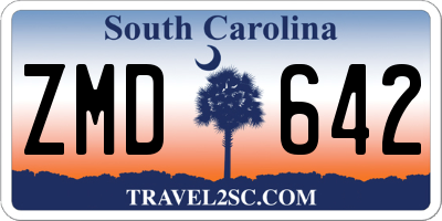 SC license plate ZMD642