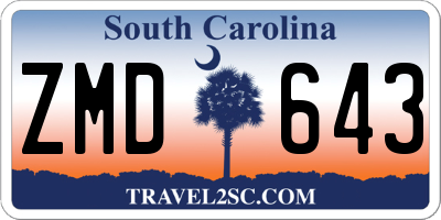 SC license plate ZMD643