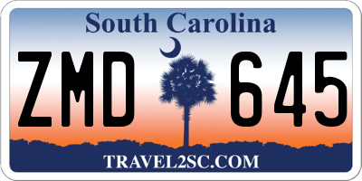 SC license plate ZMD645