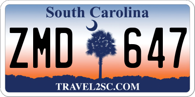 SC license plate ZMD647