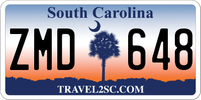 SC license plate ZMD648