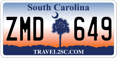 SC license plate ZMD649