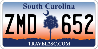 SC license plate ZMD652