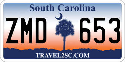 SC license plate ZMD653
