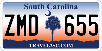 SC license plate ZMD655