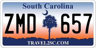 SC license plate ZMD657