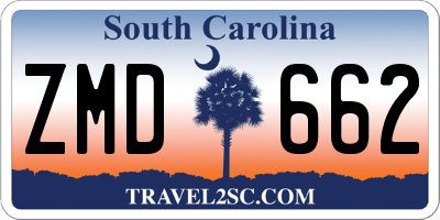 SC license plate ZMD662