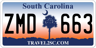 SC license plate ZMD663