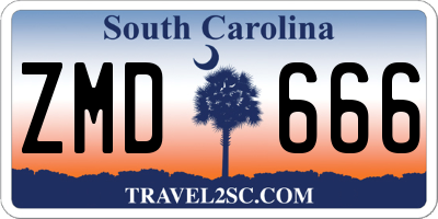 SC license plate ZMD666