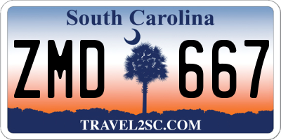 SC license plate ZMD667