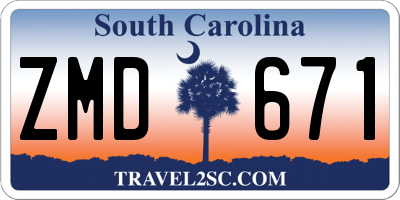 SC license plate ZMD671
