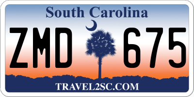 SC license plate ZMD675