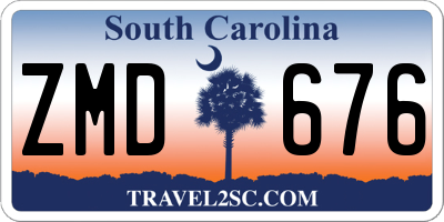 SC license plate ZMD676