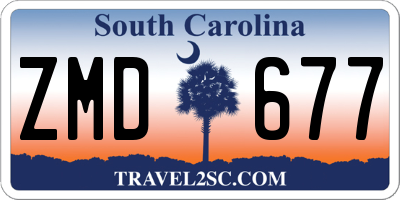 SC license plate ZMD677