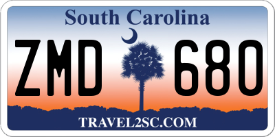SC license plate ZMD680
