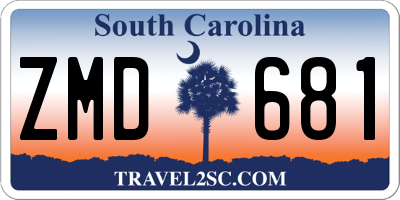 SC license plate ZMD681