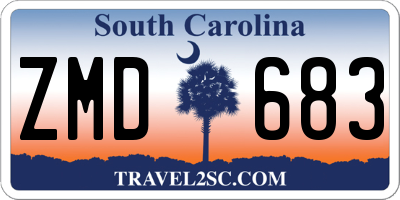 SC license plate ZMD683